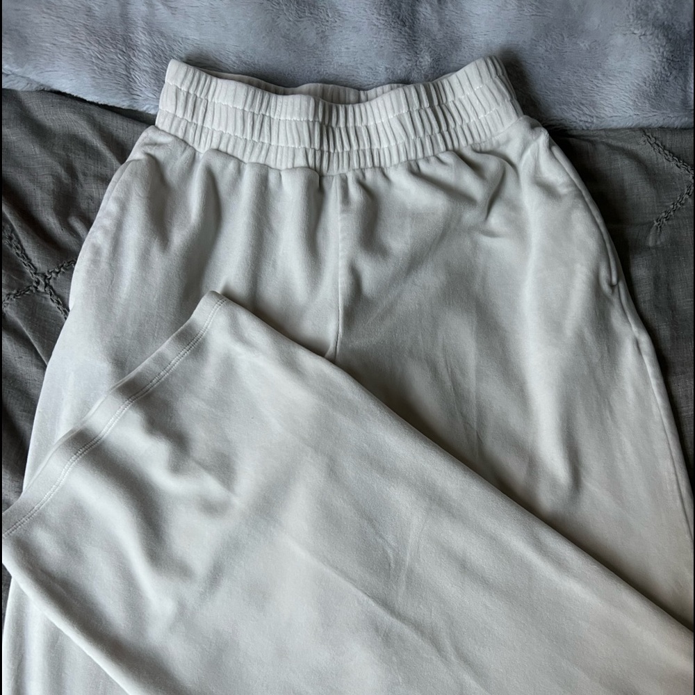faux velvet track pants